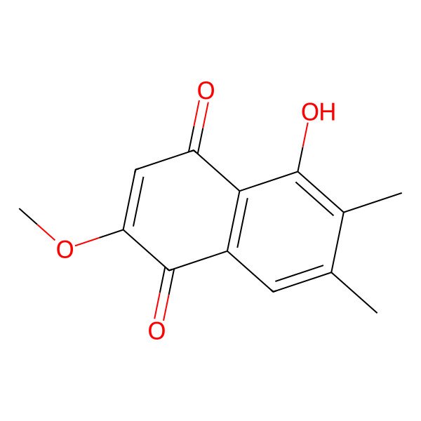 2D Structure of 5-Hydroxy-2-methoxy-6,7-dimethyl-1,4-naphthoquinone