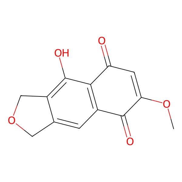 2D Structure of 5-Hydroxy-2-methoxynaphtho(9-c)furan-1,4-dione