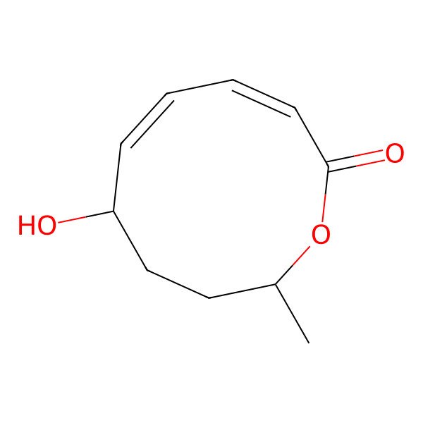 2D Structure of 5-Hydroxy-2-methyl-2,3,4,5-tetrahydrooxecin-10-one