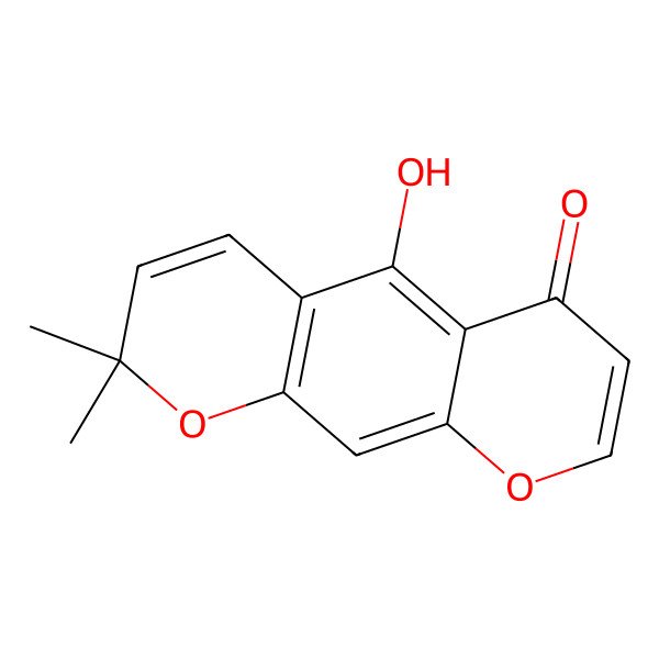 2D Structure of 5-Hydroxy-2,2-dimethylpyrano[3,2-g]chromen-6-one