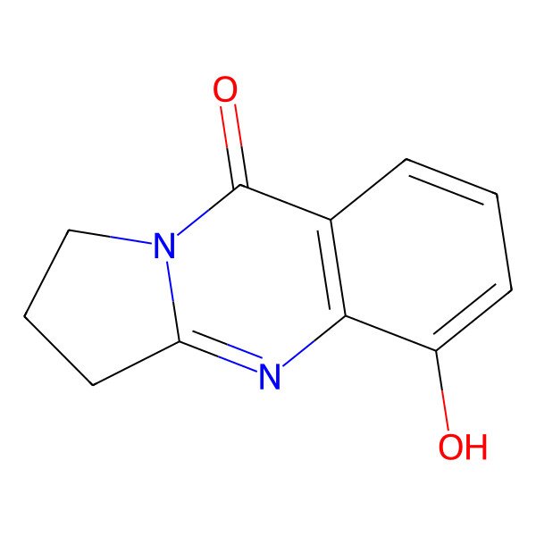 2D Structure of 5-hydroxy-2,3-dihydropyrrolo[2,1-b]quinazolin-9(1H)-one