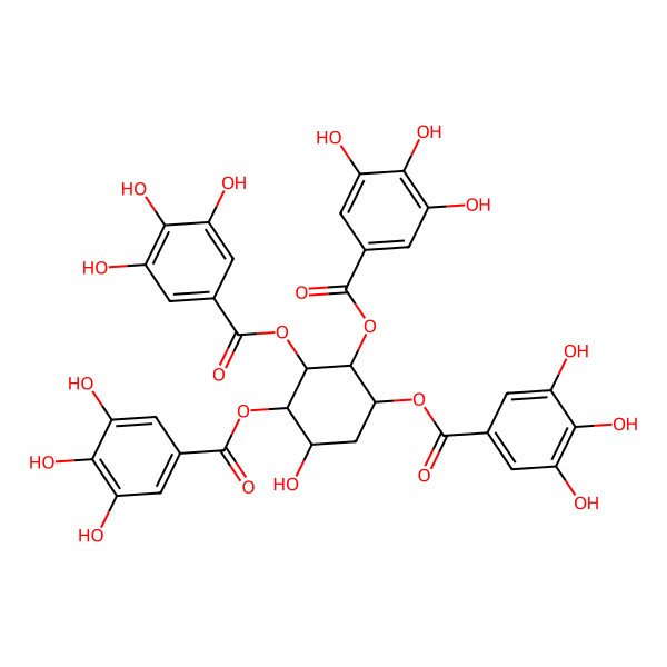 2D Structure of [5-Hydroxy-2,3,4-tris[(3,4,5-trihydroxybenzoyl)oxy]cyclohexyl] 3,4,5-trihydroxybenzoate