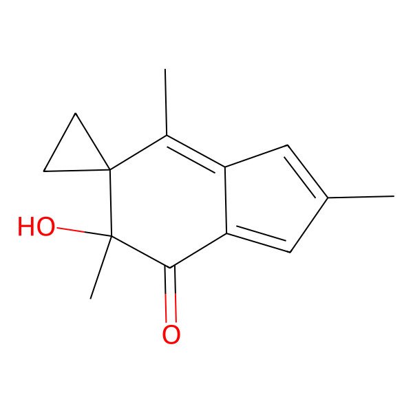 2D Structure of 5'-Hydroxy-2',5',7'-trimethylspiro[cyclopropane-1,6'-indene]-4'-one