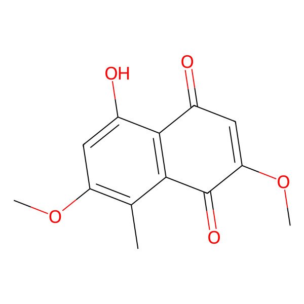 2D Structure of 5-Hydroxy-2,7-dimethoxy-8-methylnaphthoquinone