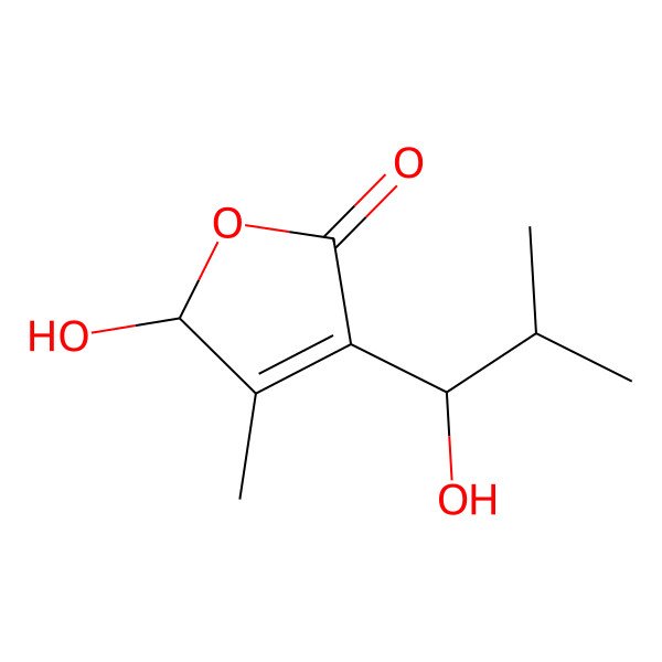 2D Structure of 5-Hydroxy-3-(1-hydroxy-2-methylpropyl)-4-methyl-2(5H)-furanone