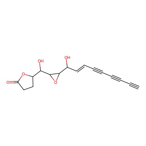 2D Structure of 5-[Hydroxy-[3-(1-hydroxynon-2-en-4,6,8-triynyl)oxiran-2-yl]methyl]oxolan-2-one