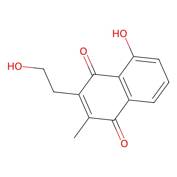 2D Structure of 5-Hydroxy-3-(2-hydroxyethyl)-2-methylnaphthalene-1,4-dione