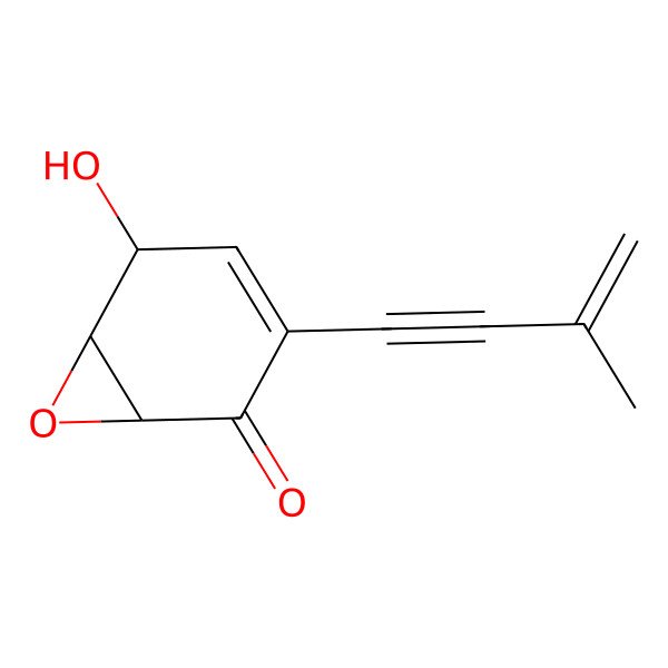 2D Structure of 5-Hydroxy-3-(3-methylbut-3-en-1-ynyl)-7-oxabicyclo[4.1.0]hept-3-en-2-one