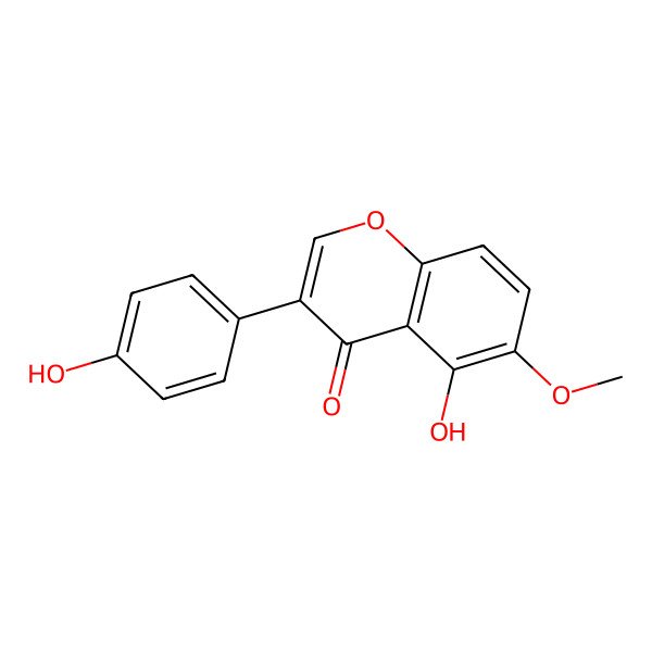 2D Structure of 5-Hydroxy-3-(4-hydroxyphenyl)-6-methoxychromen-4-one