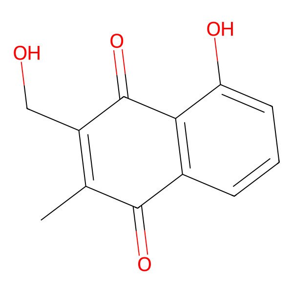 2D Structure of 5-Hydroxy-3-(hydroxymethyl)-2-methylnaphthalene-1,4-dione