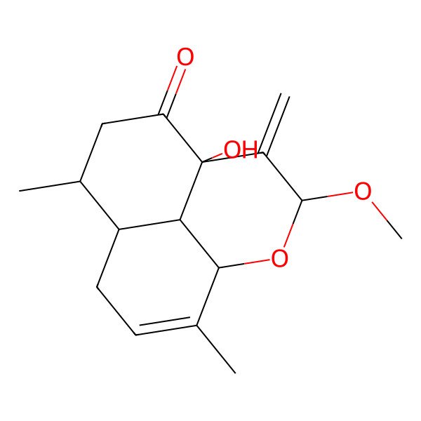 2D Structure of 5-Hydroxy-3-methoxy-8,12-dimethyl-4-methylidene-2-oxatricyclo[7.3.1.05,13]tridec-11-en-6-one