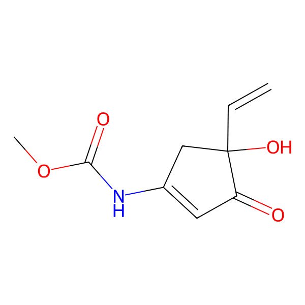 2D Structure of 5-Hydroxy-3-[(methoxy-carbonyl)amino]-5-vinyl-2-cyclopenten-1-one