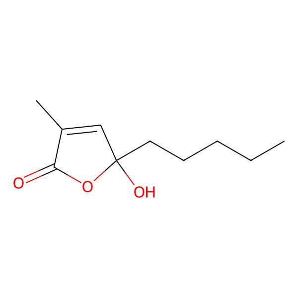 2D Structure of 5-Hydroxy-3-methyl-5-pentylfuran-2-one