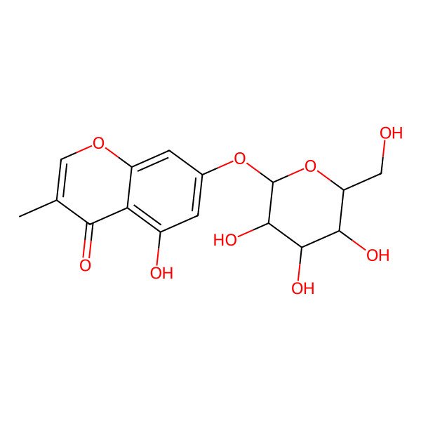 2D Structure of 5-Hydroxy-3-methyl-7-[3,4,5-trihydroxy-6-(hydroxymethyl)oxan-2-yl]oxychromen-4-one