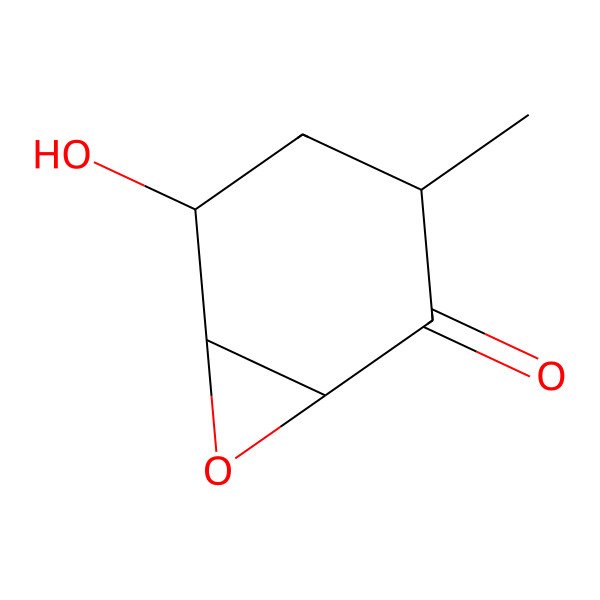 2D Structure of 5-Hydroxy-3-methyl-7-oxabicyclo[4.1.0]heptan-2-one
