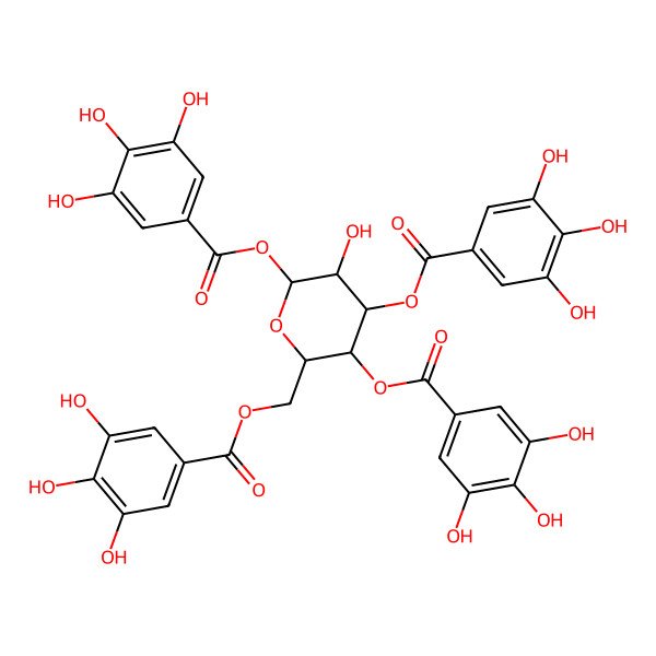 2D Structure of [5-Hydroxy-3,4,6-tris[(3,4,5-trihydroxybenzoyl)oxy]oxan-2-yl]methyl 3,4,5-trihydroxybenzoate