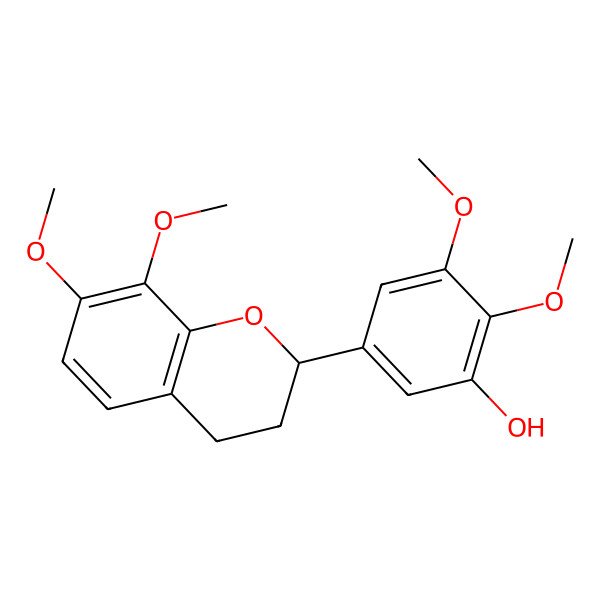2D Structure of 5'-Hydroxy-3',4',7,8-tetramethoxyflavan