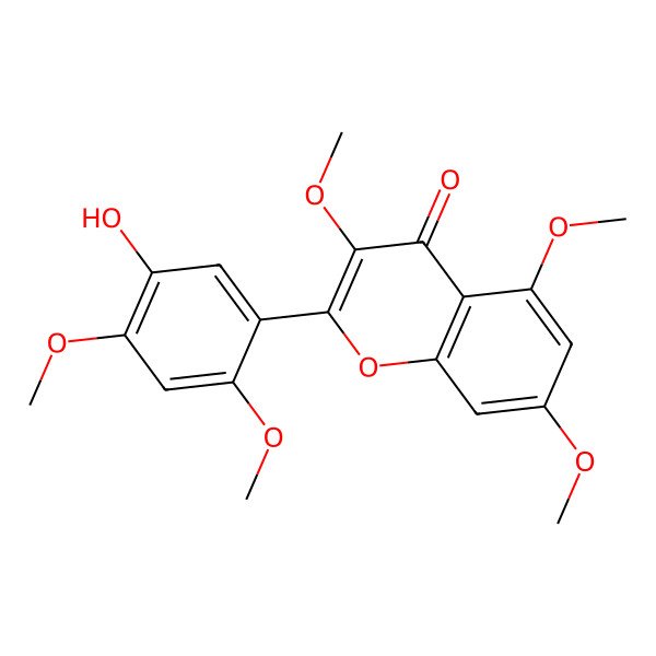 2D Structure of 5'-Hydroxy-3,5,7,2',4'-pentamethoxyflavone