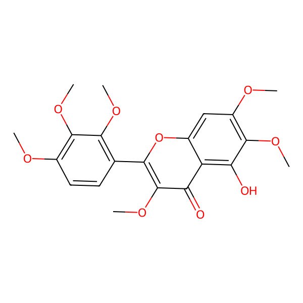 2D Structure of 5-Hydroxy-3,6,7-trimethoxy-2-(2,3,4-trimethoxyphenyl)chromen-4-one 2D Structure of 5-Hydroxy-3,6,7-trimethoxy-2-(2,3,4-trimethoxyphenyl)chromen-4-one