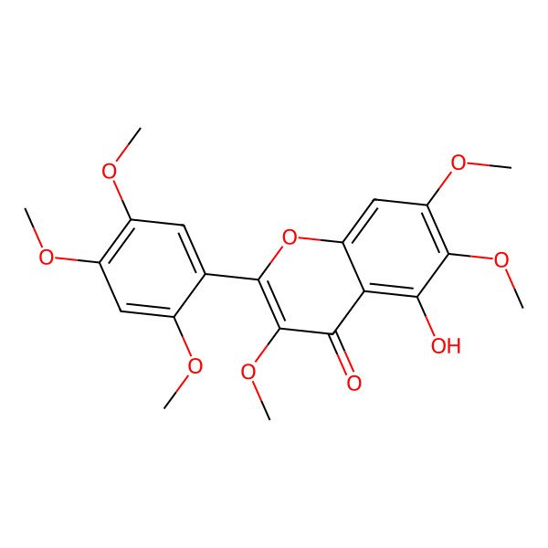 2D Structure of 5-Hydroxy-3,6,7,2',4',5'-hexamethoxyflavone 2D Structure of 5-Hydroxy-3,6,7,2',4',5'-hexamethoxyflavone