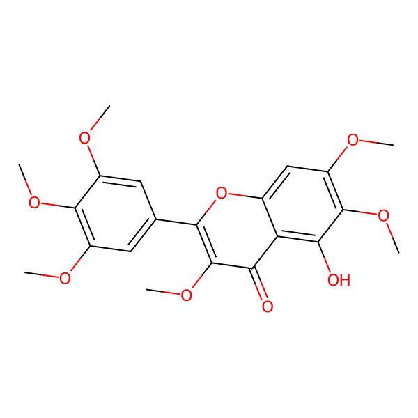 2D Structure of 5-Hydroxy-3,6,7,3',4',5'-hexamethoxyflavone 2D Structure of 5-Hydroxy-3,6,7,3',4',5'-hexamethoxyflavone