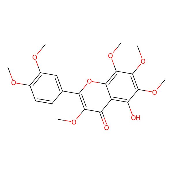 2D Structure of 5-Hydroxy-3,6,7,8,3',4'-hexamethoxyflavone