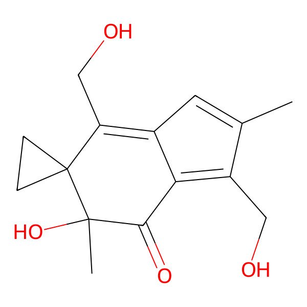 2D Structure of 5'-Hydroxy-3',7'-bis(hydroxymethyl)-2',5'-dimethylspiro[cyclopropane-1,6'-indene]-4'-one
