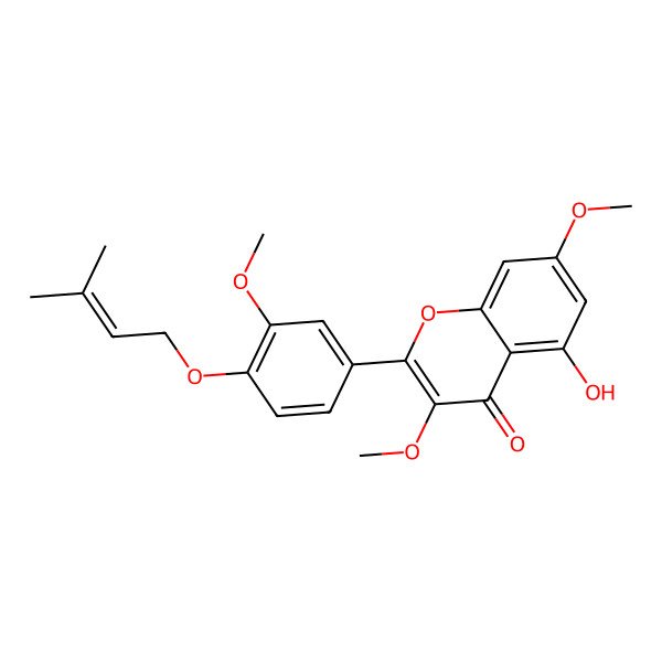2D Structure of 5-Hydroxy-3,7-dimethoxy-2-[3-methoxy-4-(3-methylbut-2-enoxy)phenyl]chromen-4-one