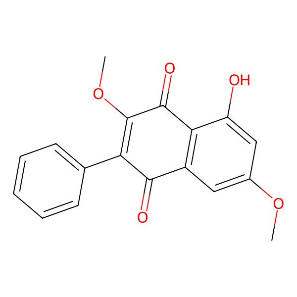 2D Structure of 5-Hydroxy-3,7-dimethoxy-2-phenylnaphthalene-1,4-dione