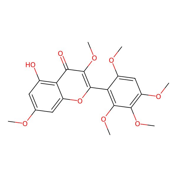 2D Structure of 5-Hydroxy-3,7,2',3',4',6'-hexamethoxyflavone