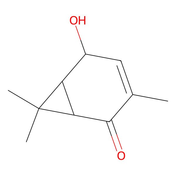 2D Structure of 5-Hydroxy-3,7,7-trimethylbicyclo[4.1.0]hept-3-en-2-one