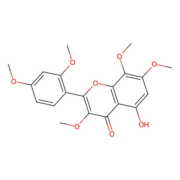 2D Structure of 5-Hydroxy-3,7,8,2',4'-pentamethoxyflavone