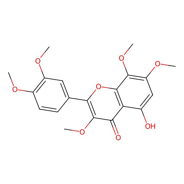 2D Structure of 5-Hydroxy-3,7,8,3',4'-pentamethoxyflavone