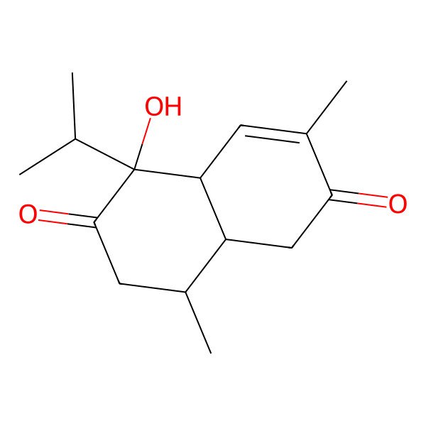 2D Structure of 5-hydroxy-3,8-dimethyl-5-propan-2-yl-4a,7,8,8a-tetrahydro-1H-naphthalene-2,6-dione