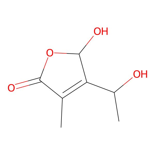2D Structure of 5-hydroxy-3-methyl-4-(1-hydroxylethyl)-furan-2(5H)-one
