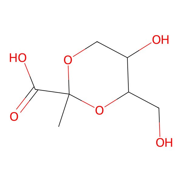 2D Structure of 5-Hydroxy-4-(hydroxymethyl)-2-methyl-1,3-dioxane-2-carboxylic acid