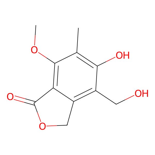 2D Structure of 5-Hydroxy-4-(hydroxymethyl)-7-methoxy-6-methylphthalide