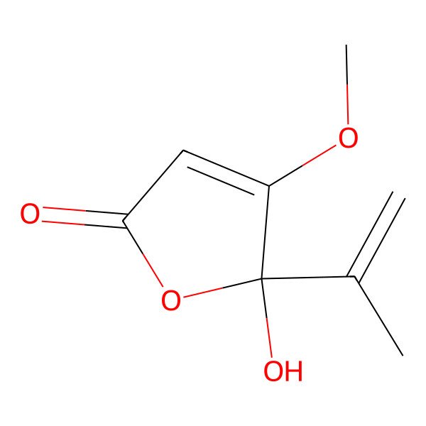 2D Structure of 5-Hydroxy-4-methoxy-5-(1-methylethenyl)-2-furanone