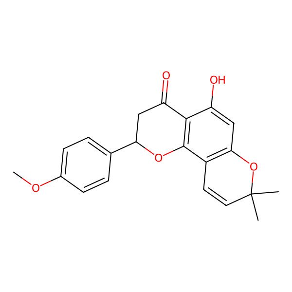2D Structure of 5-Hydroxy-4'-methoxy-6'',6''-dimethylpyrano[2'',3'':7,8]flavanone