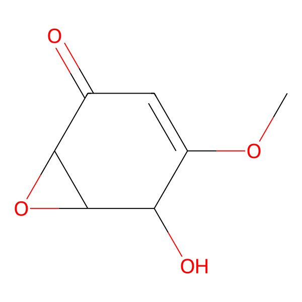 2D Structure of 5-Hydroxy-4-methoxy-7-oxabicyclo[4.1.0]hept-3-en-2-one