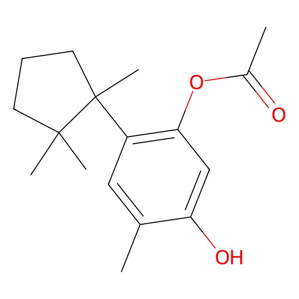 2D Structure of [5-hydroxy-4-methyl-2-[(1S)-1,2,2-trimethylcyclopentyl]phenyl] acetate