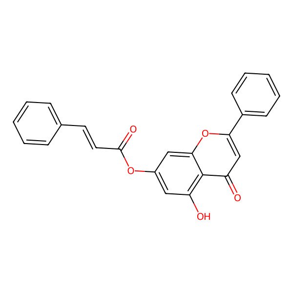 2D Structure of (5-Hydroxy-4-oxo-2-phenylchromen-7-yl) 3-phenylprop-2-enoate 2D Structure of (5-Hydroxy-4-oxo-2-phenylchromen-7-yl) 3-phenylprop-2-enoate