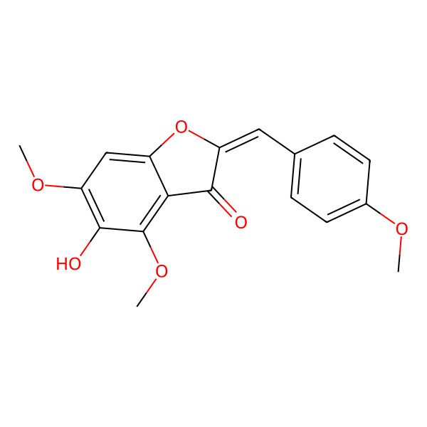 2D Structure of 5-Hydroxy-4,6-dimethoxy-2-[(4-methoxyphenyl)methylidene]-1-benzofuran-3-one