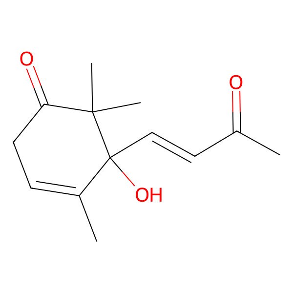 2D Structure of 5-Hydroxy-4,6,6-trimethyl-5-(3-oxobut-1-enyl)cyclohex-3-en-1-one