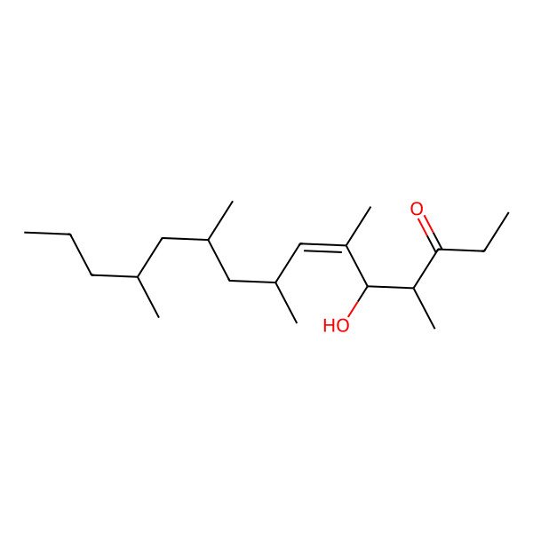 2D Structure of 5-Hydroxy-4,6,8,10,12-pentamethylpentadec-6-en-3-one