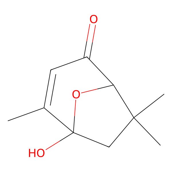 2D Structure of 5-Hydroxy-4,7,7-trimethyl-8-oxabicyclo[3.2.1]oct-3-en-2-one