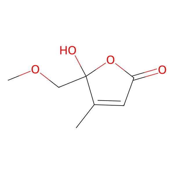 2D Structure of 5-hydroxy-5-(methoxymethyl)-4-methylfuran-2(5H)-one