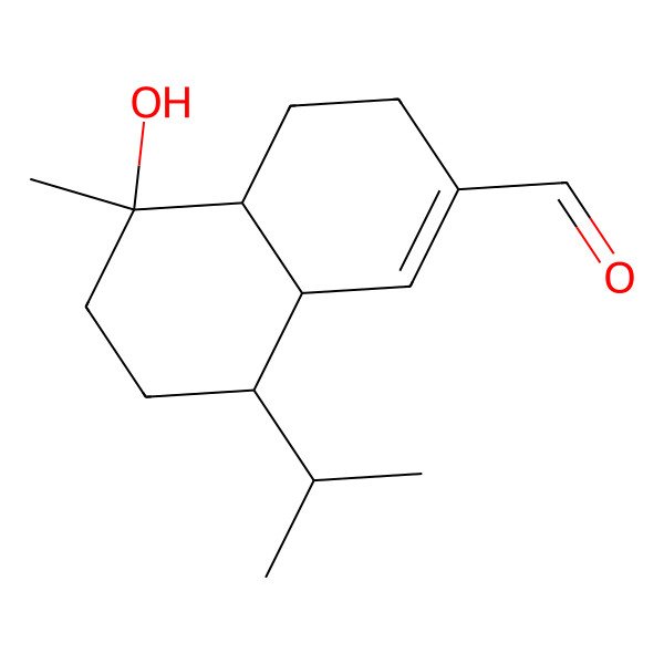2D Structure of 5-hydroxy-5-methyl-8-propan-2-yl-4,4a,6,7,8,8a-hexahydro-3H-naphthalene-2-carbaldehyde