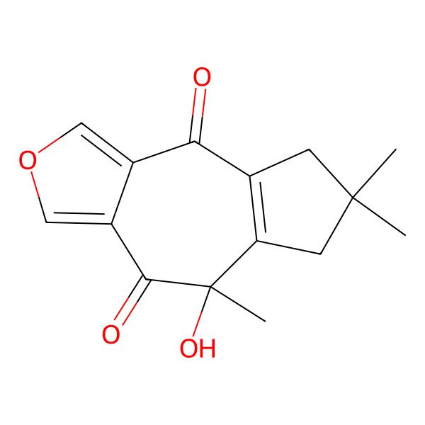 2D Structure of 5-Hydroxy-5,7,7-trimethyl-6,8-dihydroazuleno[5,6-c]furan-4,9-dione