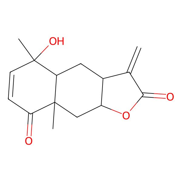2D Structure of 5-hydroxy-5,8a-dimethyl-3-methylidene-4,4a,9,9a-tetrahydro-3aH-benzo[f][1]benzofuran-2,8-dione